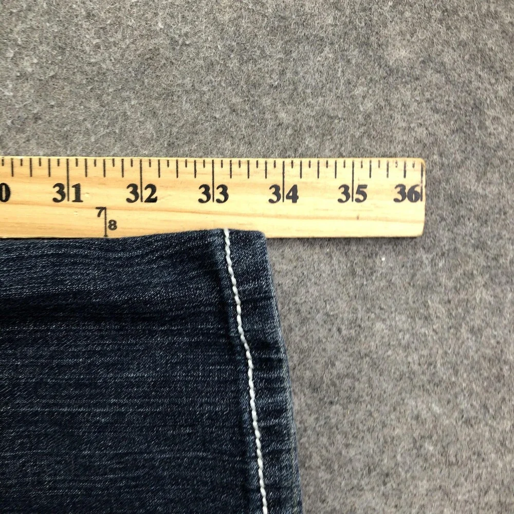 BKE Derek Jeans Mens 34x34 Blue Medium Wash Bootcut Denim Distressed Pants
